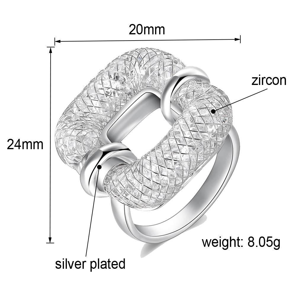 mytysun Grand Anneau Bague pour Femme en Swarovski Elements Bagues de déclaration pour Dames Femmes Vintage Bagues Bague Large en Cristal Cadeaux …