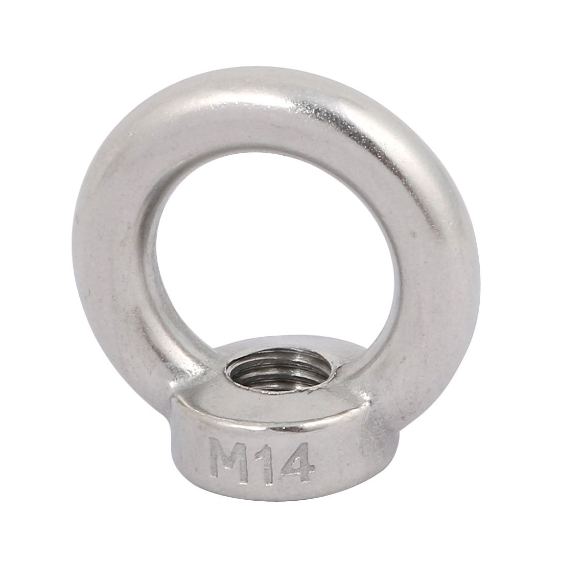 Sourcingmap Lifting Eye Nut M14 Female Thread 304 Stainless Steel Round Shape for Rope Fitting Pack of 1