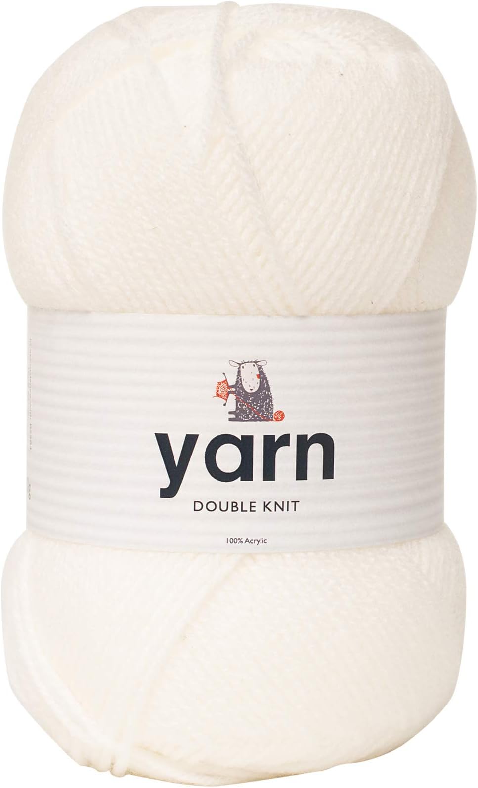 KORBOND DK White Yarn 100g Acrylic Wool 290m Double Knit DK