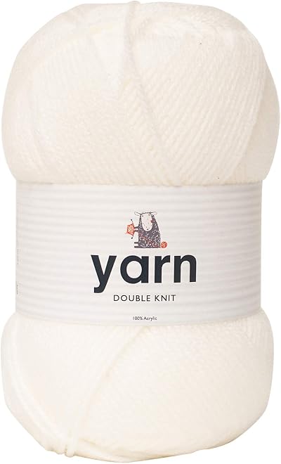 KORBOND DK White Yarn 100g Acrylic Wool 290m Double Knit DK