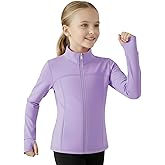 Girls Athletic Zip-Up Jacket – Long Sleeve Lightweight Outerwear with Pockets for Active Kids