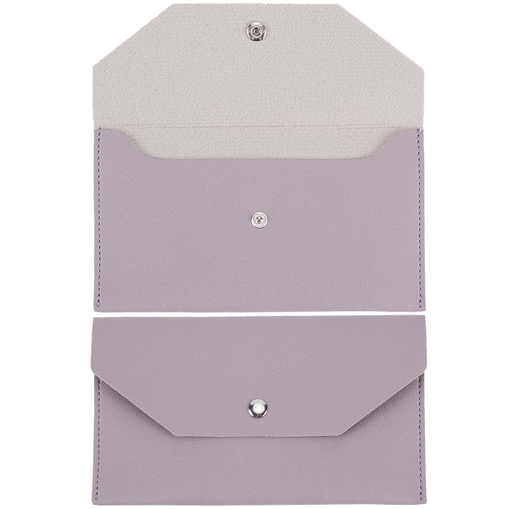 CREATCABIN Violet Envelope Wallet PU Leather Cash Small Money Bag Wallet Organizer Waterproof Slim Pouch Reusable for Cash Money Receipt Budget Binder Holder Women Men Office Supplies 3.81x6.89in