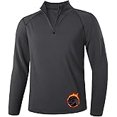 Runhit Men's Quarter Zip Fleece Pullover Thermal Running Shirts Lightweight Sweatshirt Long Sleeve Polo Shirt