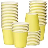 Huaiid 3 Oz 50 Pack Disposable Paper Cups, Mouthwash Cups Bathroom Cup, Small Cup for Snack Bathroom Espresso Perfect for Home Condos Rvs Campers (Yellow)