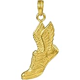 Claddagh Gold Polished 14k Gold Running Shoe Charm Pendant