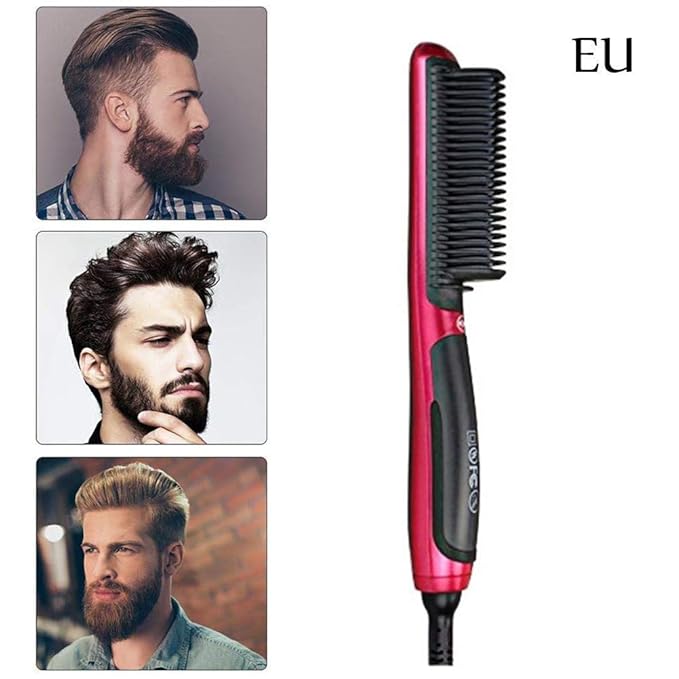 Surenhap Bartglätter Tragbare Männer Schnelle Haarglätter Kamm Glätteisen mit LCD Display & Temperaturregulierung Haar-Styler