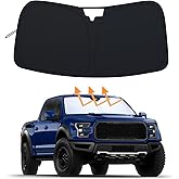 PIMCAR Windshield Sunshade for Ford F-150 2015-2020 | Premium 310T Reflective Polyester UV & Heat Blocker | Reduces Interior Temperature, Foldable with Storage Pouch