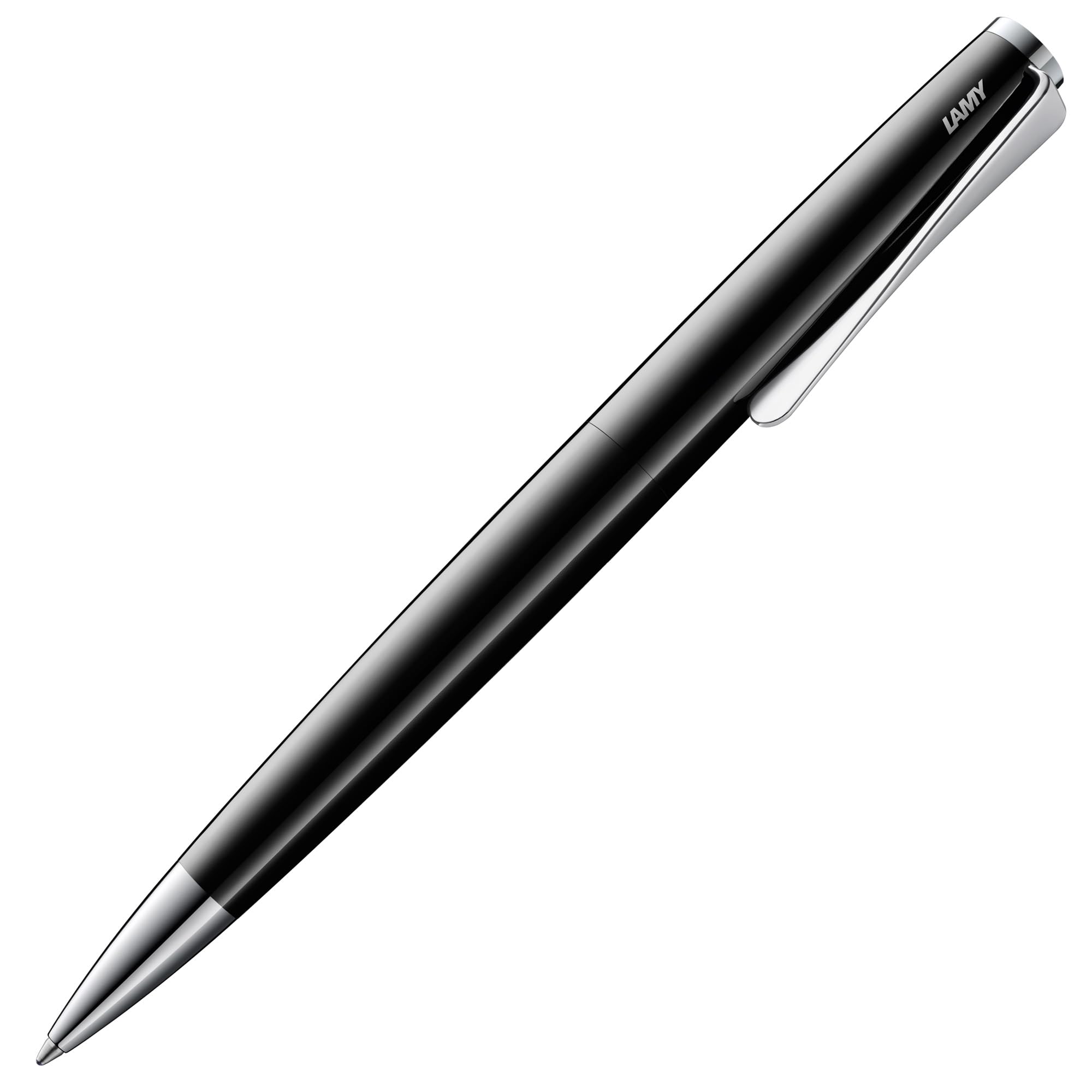 Lamy studio pianoblack - ballpoint pen in elegant stainless steel casing - with propeller-shaped clip - incl. giant refill M 16 in line width M in black