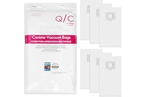 Sinnya 6 Pack Fit for Q/C Canister Vacuum Bags 53292 Type Q/C HEPA Replacement Dust Bags for Models 600 400 200 700 800 Series Vacuum Bags 81615 81214 81414 81714 21814 BC3005 BC2005 BC7005