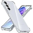 USTIYA Case for Samsung Galaxy A55 5G Clear TPU Four Corners Military-Grade Protection Cover Transparent Soft funda