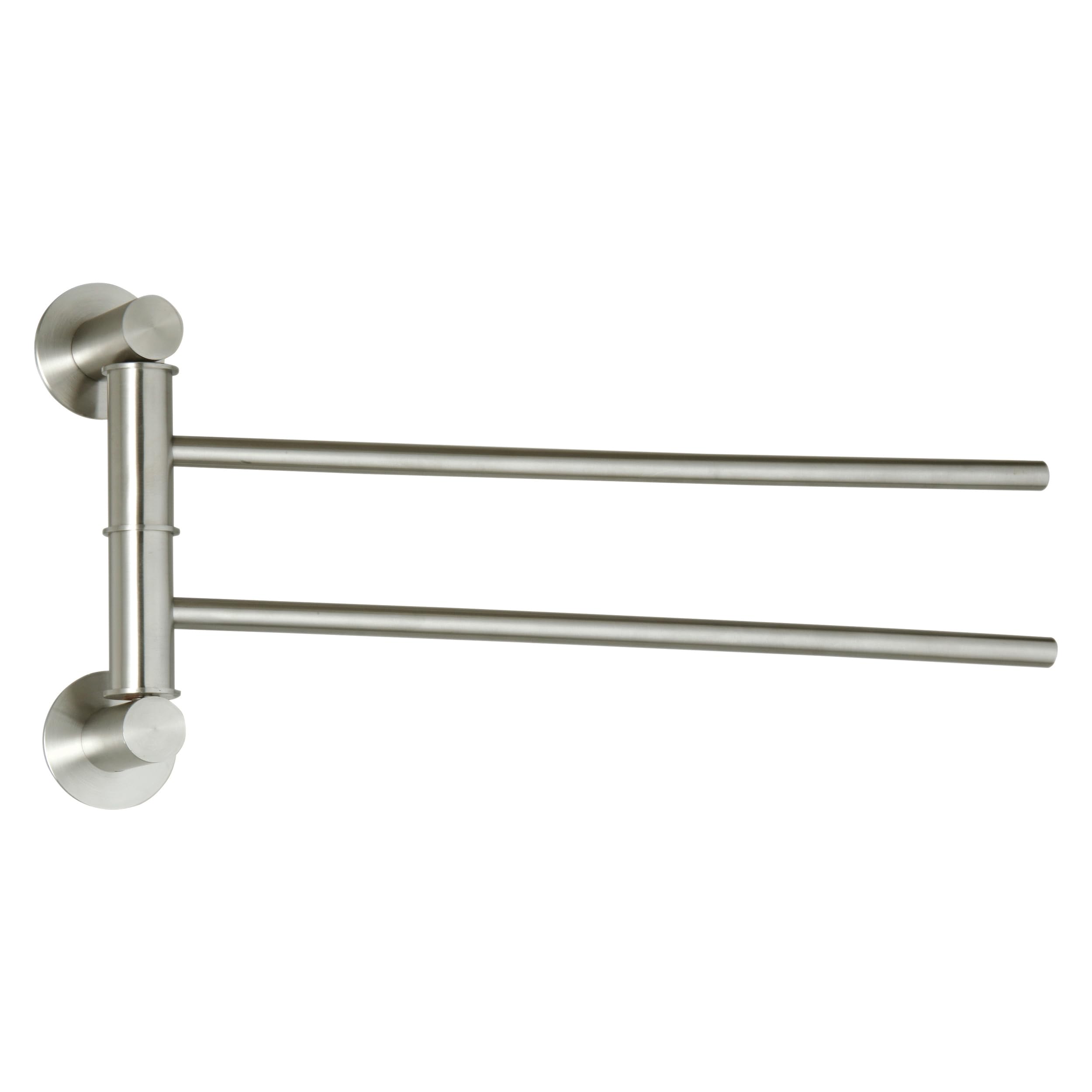 MSV Wall Towel Holder with 2 Strips of Stainless Steel Mat, Silver