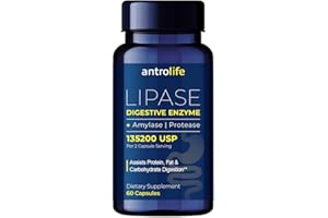 ANTROLIFE Enzyme Complex - Lipase Nutritional Supplements, Amylase & Protease for Digestive Health - Dietary Supplement - 60 Capsules