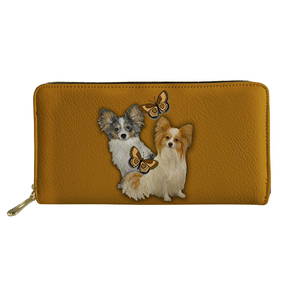 Women PU Leather Wallets Purses,Amzbeauty Ladies Butterfly Long Wallet Purse Clutch Holder Holder Organizer Case for Girls Shopping Office Travel,Gold