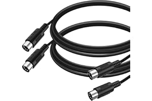 CBUS WIRELESS MIDI Cable, CBUS 2-Pack 6ft Male to Male 5-Pin MIDI Cable for Keyboard Synthesizer, Controllers, Rack Synth, External Sound Cards, Sampler, Drum Machines, Workstations, Hardware Sequencers