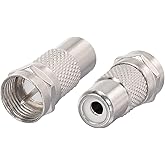 Superbat F Male Coax to RCA Female Connector Convertor Adapter for TV Atari 2600/7800, C64 Mini, Commodore, Sega, Colecovisio