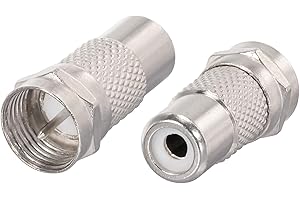 Superbat F Male Coax to RCA Female Connector Convertor Adapter for TV Atari 2600/7800, C64 Mini, Commodore, Sega, Colecovisio