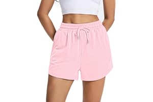 AURIVIZ Women's Sweat Shorts Comfy Lounge Running Shorts Gym Summer Casual High Waisted Athletic Shorts with Pockets