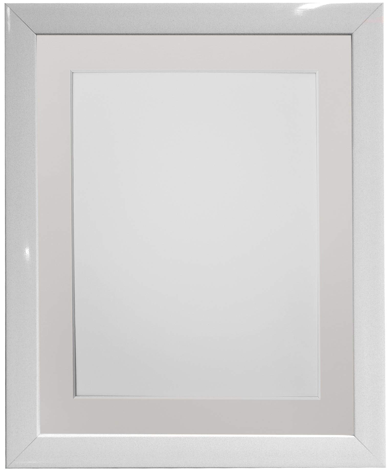 FRAMES BY POST 0.75 Inch White Picture Photo Frame With Ivory Mount 16 x 12 Image Size 12 x 8 Inch Plastic Glass