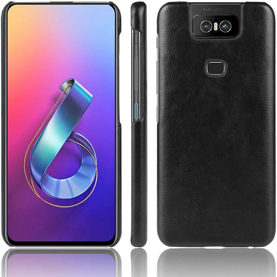 Goodao kit Shockproof Litchi Texture PC + PU Case for Asus Zenfone 6/6Z ZS630KL (Black) Covers (Color : Black)