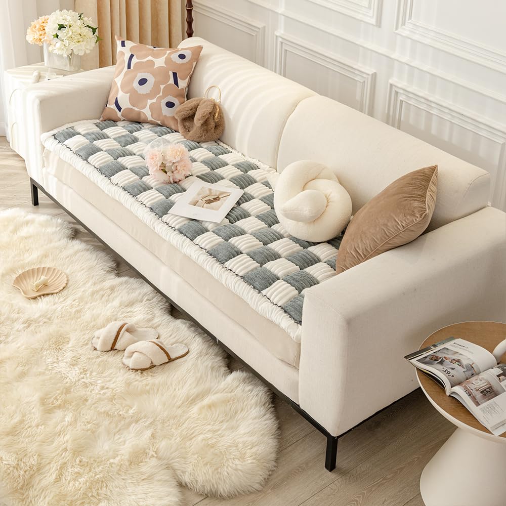 Photo 1 of Awjcsv Couch Cover for Dogs Washable, Sofa Cover Protector, Couch Covers for 3 Cushion Couch Sofa Pet Friendly, Soft, Non Slip (27.6 x 59 Inch, Grey)