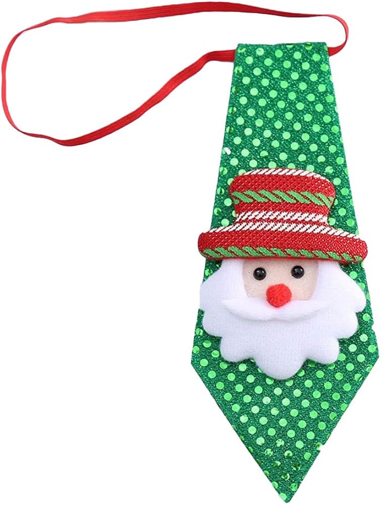 Booluee 4 Pack Christmas Children Tie Neckties, Boy's Christmas Tie, Sequin Holiday Necktie for Christmas Party Costume Accessories: Clothing