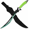 REAT 26" Machete with Sheath, Sword with Full Tang Design,440 Stainless Steel Blade with Blue/Black Coating,Non-silp Cord-Wrapped Handle,Real Swrods for Adults Cosplay Yard Work