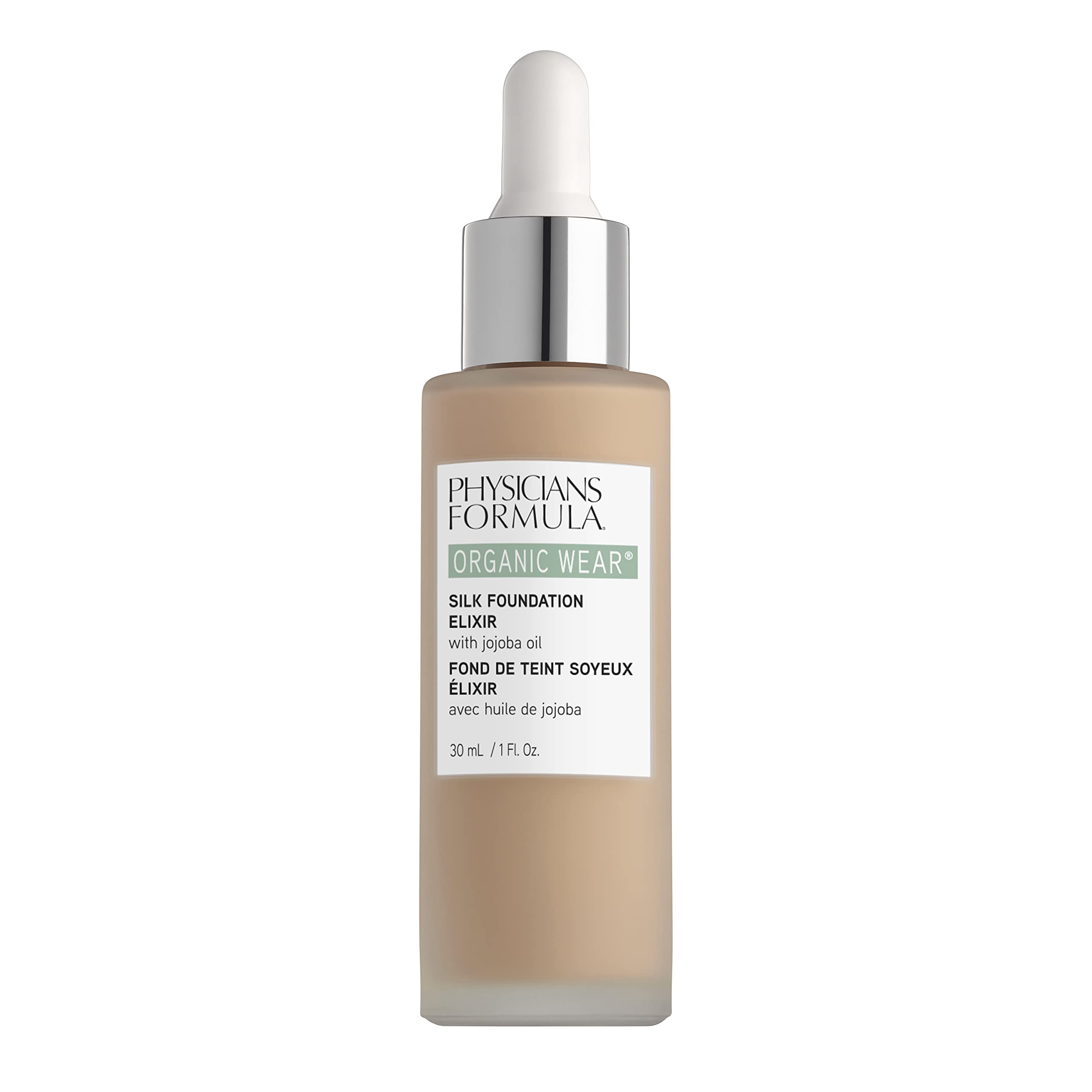 Physicians Formula - Organic Wear Silk Foundation Elixir - Liquid Foundation for a Dewy Finish - Buildable Coverage - with Jojoba Oil, Aloe Vera, Coconut Oil and Cactus Flower - 02 - Fair to Light — image 1