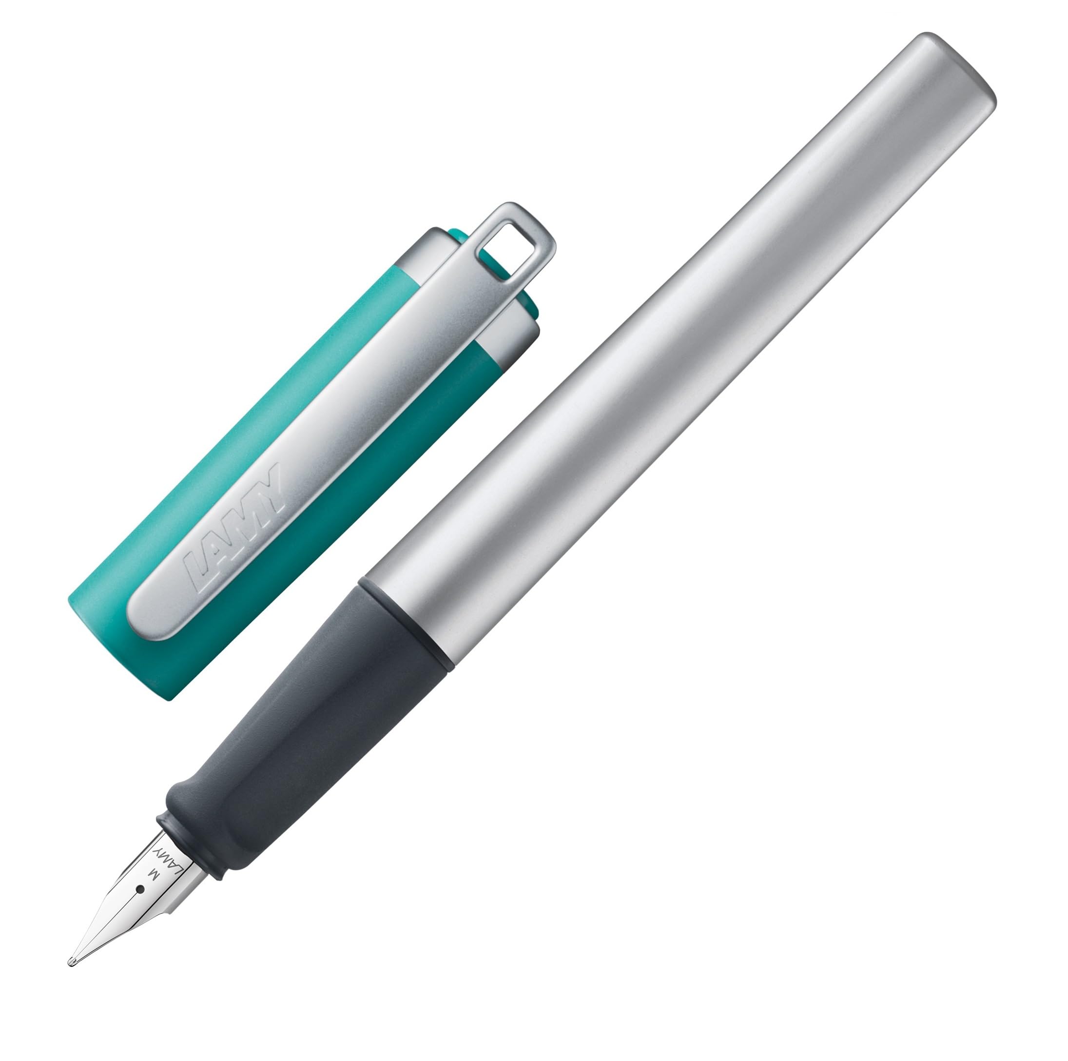 Lamy nexx Lightweight, Sturdy Aluminium Fountain Pen 094 with Cap in Opal Green with Non-Slip Grip and Stainless Steel Nib for Beginners, Ideal for Beginners to Write, School or University