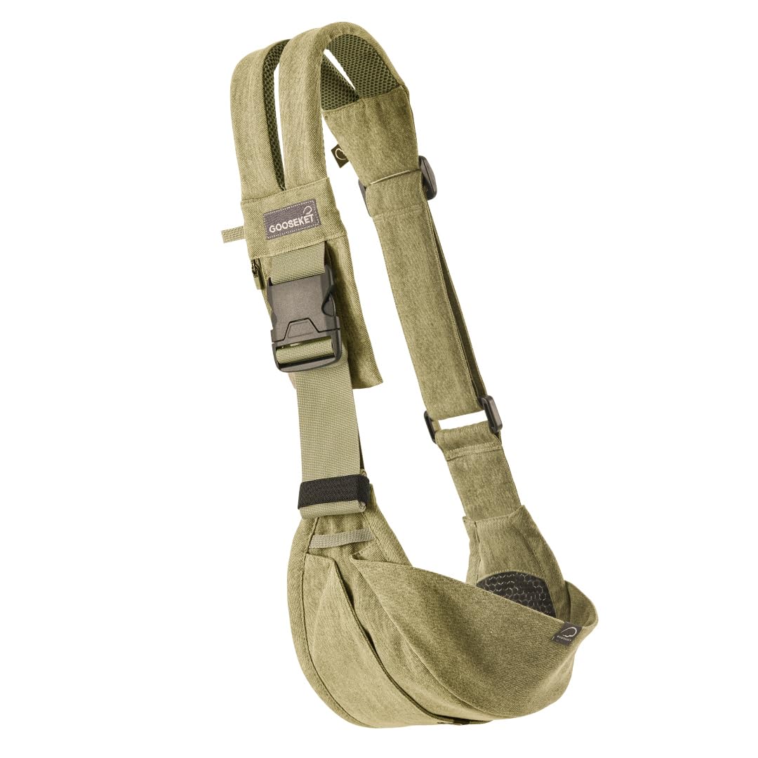 Photo 1 of GOOSEKET 365 Toddler Carrier, 100% Cotton, Lightweight, Easy-to-USE, Portable, Suitable from 6-48 Months, Supports UP to 44LBS (Khaki)
