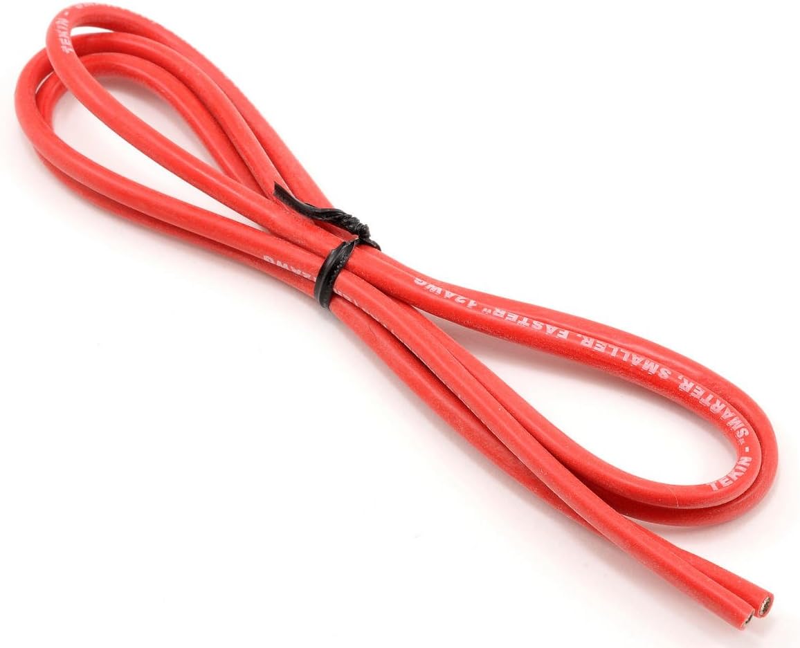 Tekin Silicon Power Wire: 36" Red, 12 AWG, TEKTT3012