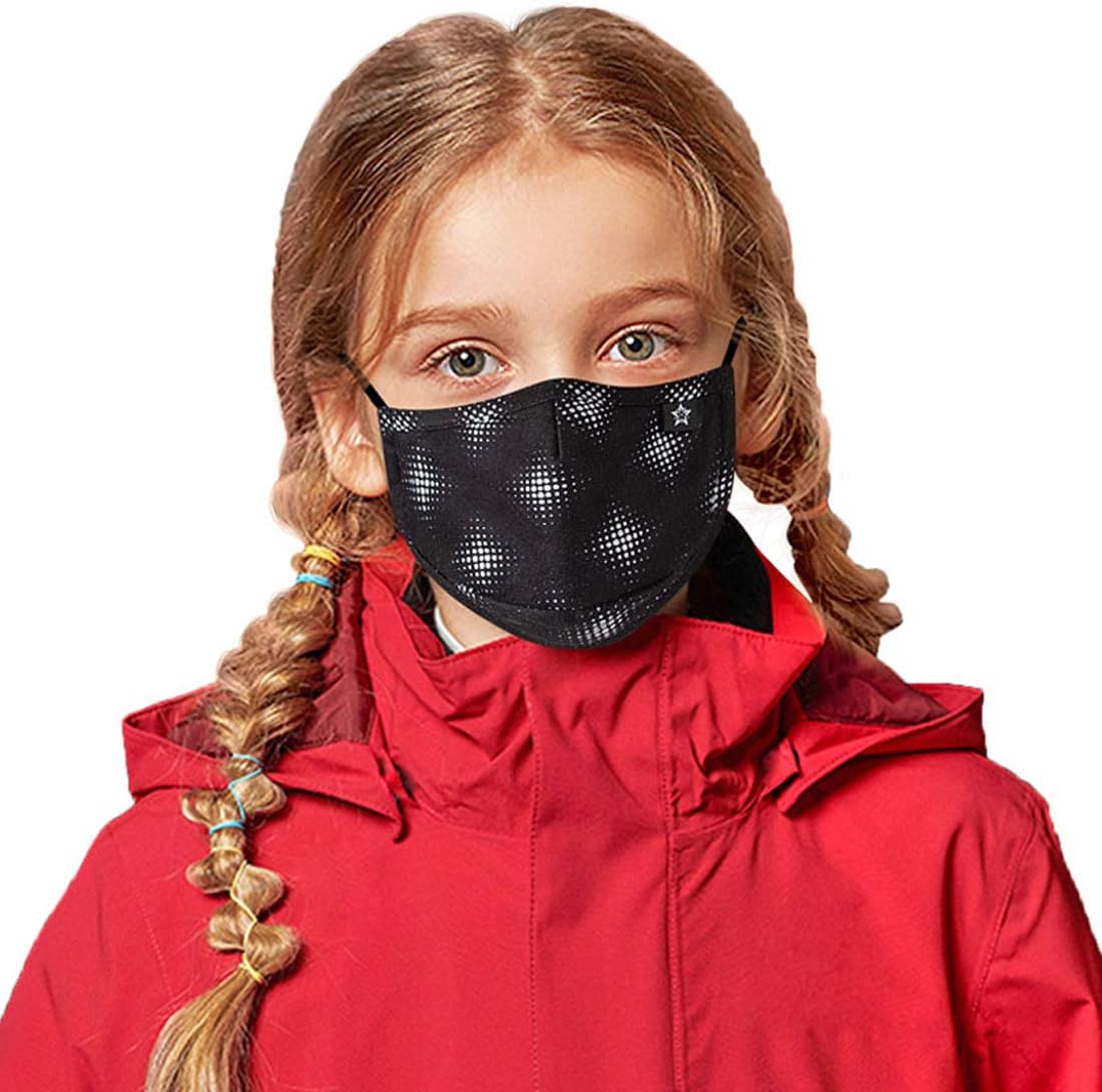 Kids Anti Dust Mouth Mask Washable Reusable Cute Dustproof Pollution Mask with Activated Carbon Filter Adjustable Ear Loops