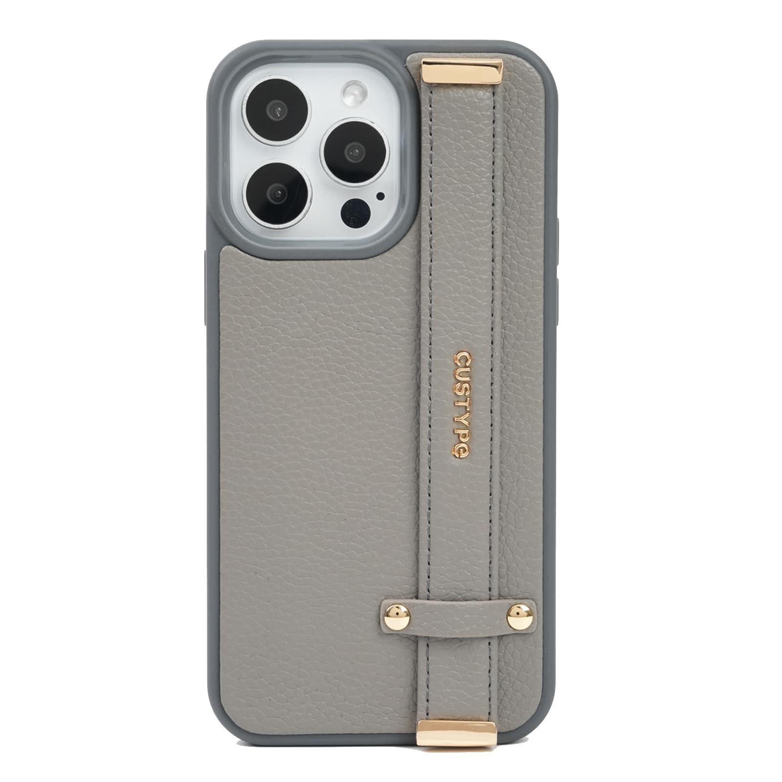 CUSTYPE for iPhone 13 Pro Max Case with Wrist Band Strap Kickstand,Adjustable Finger Grip Loop Leather Case,Shockproof Protection Holder Cover for Women Girl for iPhone 13 Pro Max 6.7 inch-Gray