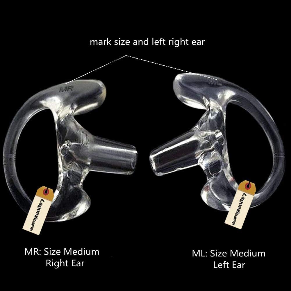 Ear Mold Ear Buds Clear, Lsgoodcare Silicone Insert Earmolded Earpiece Earbuds (Left and Right Ear) for 2 Way Acoustic Tube Radio, Soft Walkie Talkie Earmould Replacement (Medium+Large Size): Home Audio & Theater