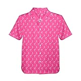 HUGLAZY Flamingo Shirt Pink Hawaiian Shirts Short