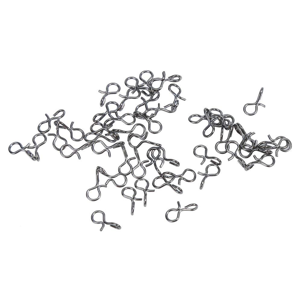 Fishing Snaps, 50 Pieces Black Stainless Steel Fishing Swivels Fly Hook Lure Snap (S) for Outdoors