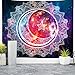 Nidoul Psychedelic Tapestry Wall Hanging, Boho Mandala Tapestry, Celestial Starry Sky Wall Tapestry, Wall Art Decoration for Bedroom Living Room Dorm, Window Curtain Picnic Mat, 59" X 51"