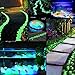 SAVFY 100Pcs Man-Made Glow in The Dark Pebbles Stone for Garden Walkway (Multi Color)
