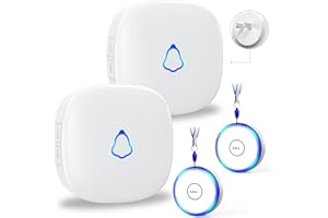 FANSITC Caregiver Pager Alert Button for Home, Life Alert Beeper for Elderly Monitoring Emergency Button Bell, 500FT Wireless Panic Call Button Alarm Nurse Care for Seniors Patients, Waterproof