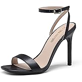 DREAM PAIRS Women’s High Stilettos Open Square Toe Ankle Strap Heels Sexy Comfort Strappy Dress Shoes Wedding Bridal Pumps Sandals