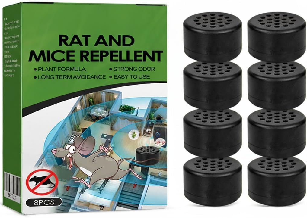 Rodent Mouse Repellent for Car Engines, 8Pcs Peppermint Essential Oil to Repel Mice and Rats, Natural Deterrent Safe for Pets and Family
