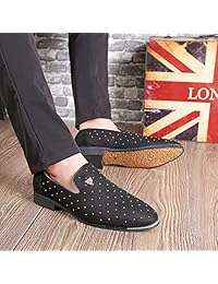 CMM - Mocasines para hombre con remaches puntiagudos, talla grande