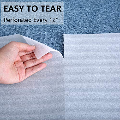 Offitecture Foam Wrap Roll 12 Inches by 120 Feet Total, Perforated Every 12 Inches for Shipping, Moving and Storing, Fragile Stickers Included
