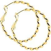 ToHeart twisted Gold Silver hoop earrings for women 14k chunky hoop earrings Gifts Birthday