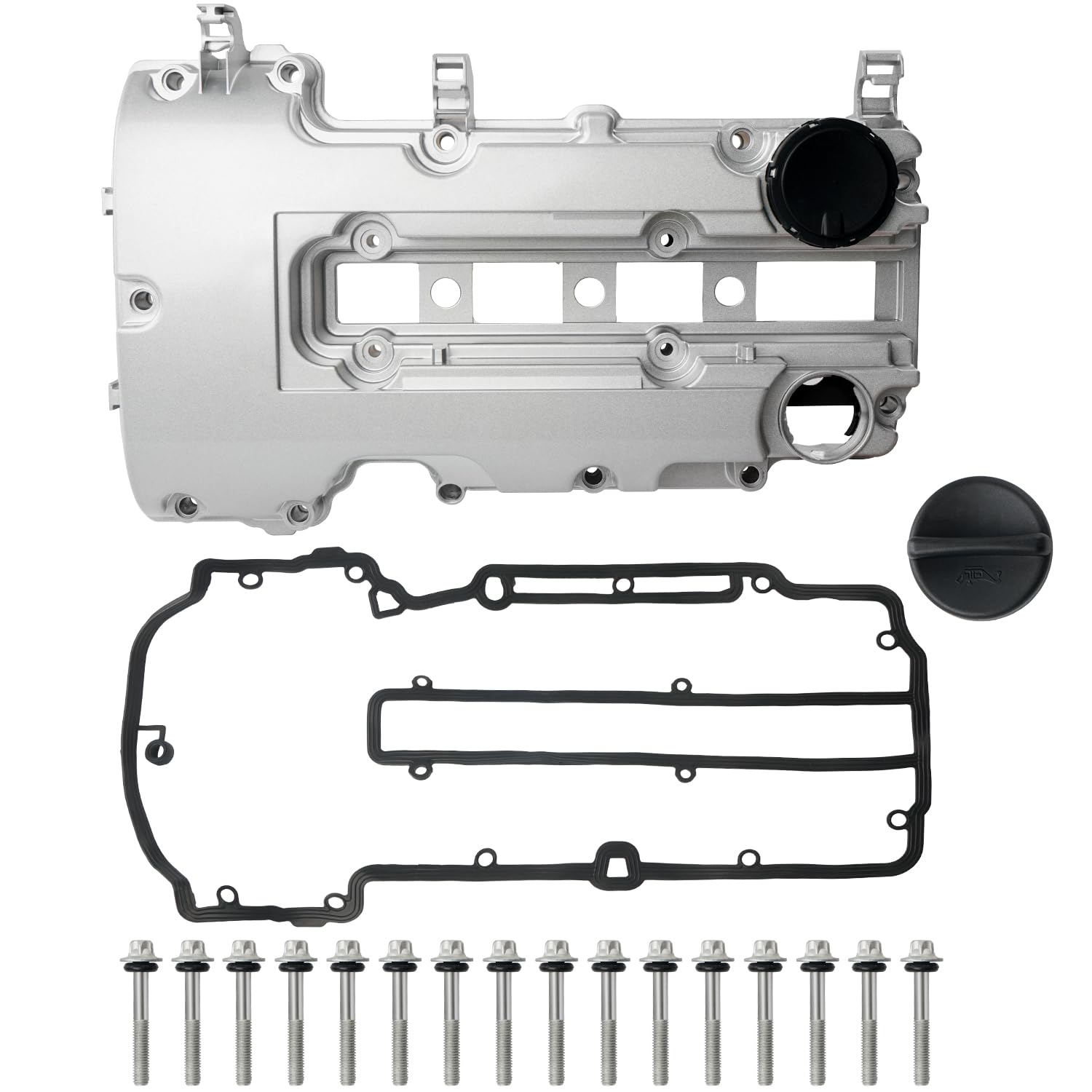 Photo 1 of Upgraded Aluminum Valve Cover with Gasket, Bolts & Oil Filler Cap Compatible with 2011-2020 Chevy Cruze Sonic Trax Volt ELR Buick Encore 1.4L Turbo Replace 55573746 25198498 264-968 25198874