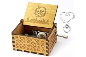 Biscount The Lord of The Rings Movie Theme Music Box Wooden Engraved Hand Crank Musical Toy Valentine's Day Gift Present