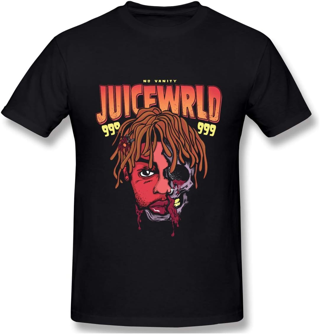 Juice WRLD Men's Casual Short Sleeve T-Shirts Slim Fit Stretch Crew Neck Wicking Baseball Tee Tops