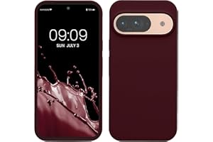 kwmobile Case Compatible with Google Pixel 9 / Pixel 9 Pro Case - TPU Silicone Phone Cover with Soft Finish - Bordeaux Violet