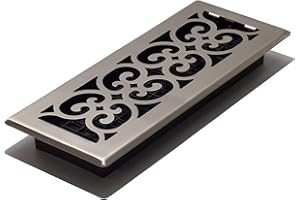 Decor Grates SPH412-NKL Floor Register, 4x12, Brushed Nickel Finish
