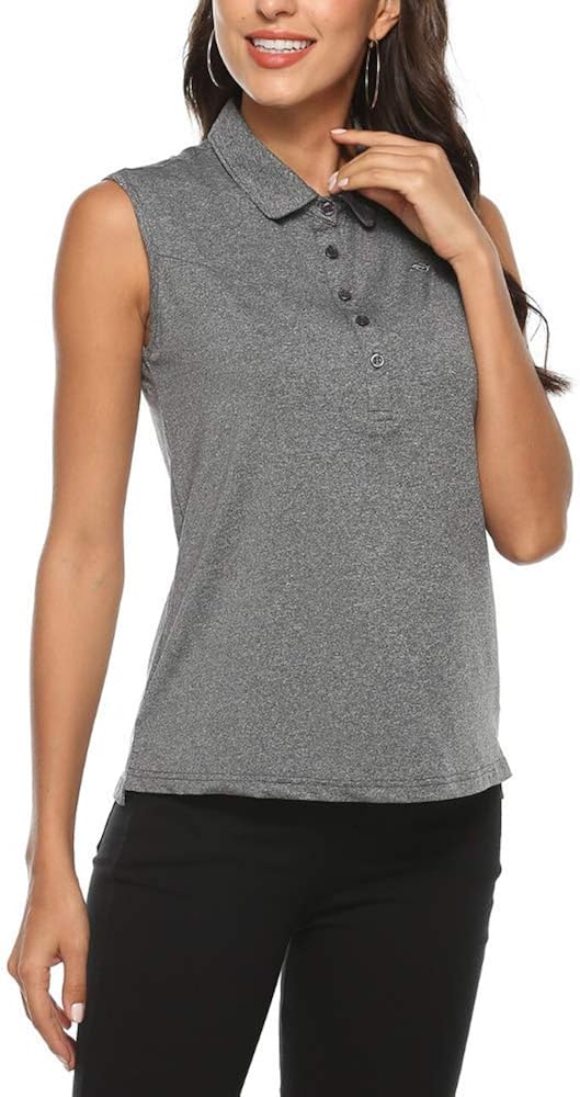 AIRIKE Golf Polo Shirts for Women Sleeveless Summer Sports Athletic Fashionable Workwear-Quick Dry Womens Tank Tops: Clothing