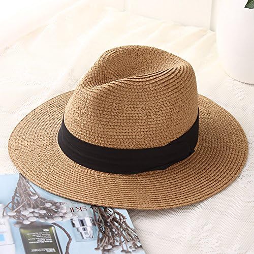 RangYR Women's Hat Ms Cap Sun Hat Summer Beach Hat Wide Sun Hat Sunscreen Lace Casual Men'S Flat Cap Adjustable Size (52-56Cm) Knit Style - Light Brown